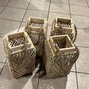 Boho wicker lanterns